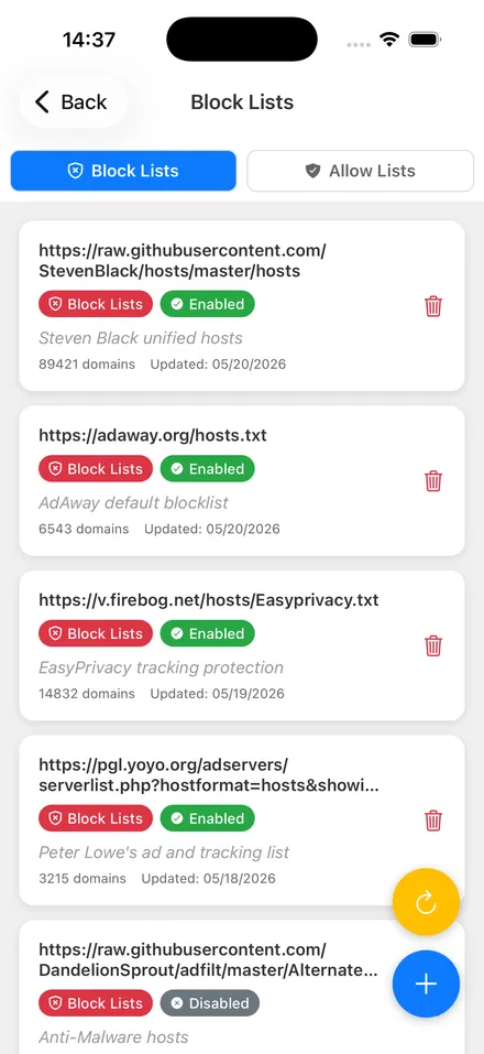 Blocklist management